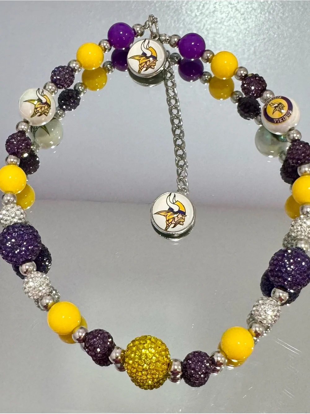 New Purple and Yellow Beaded Phone Chain